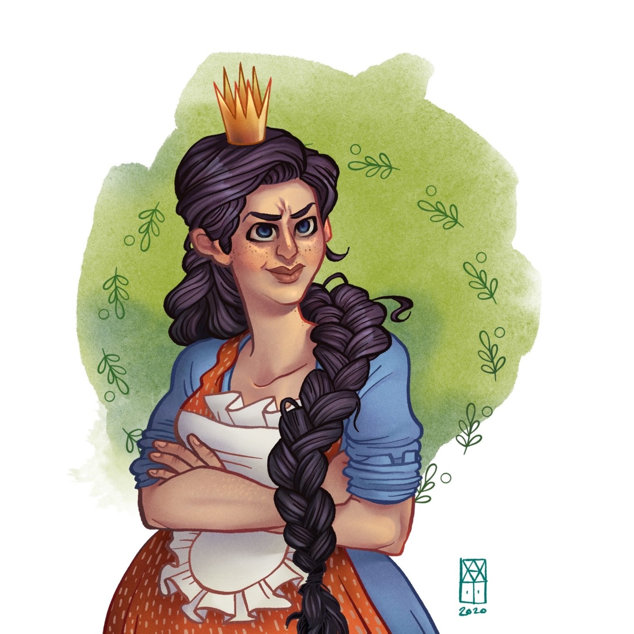 fan art series — a cartoon of Princess Cimorene from Dealing with Dragons by Patricia C Wrede